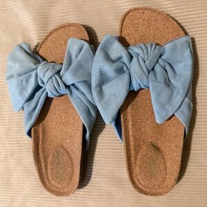 Aerie Light Blue Knotted Slide Sandals